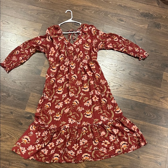 Floral Maternity Dress - Red - Picture 1 of 5